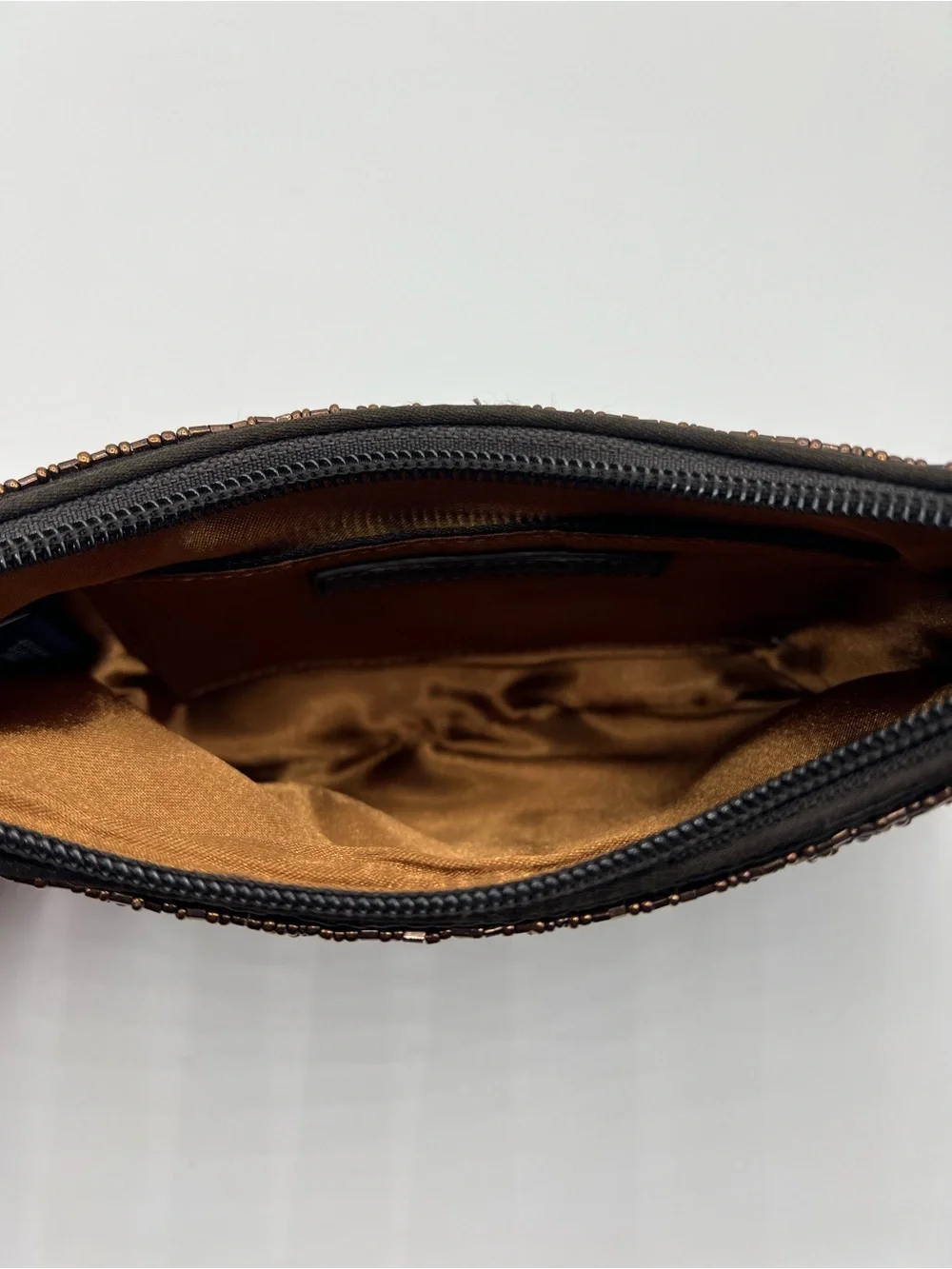 Banana Republic Black/Bronze Beaded Evening Clutch Bag